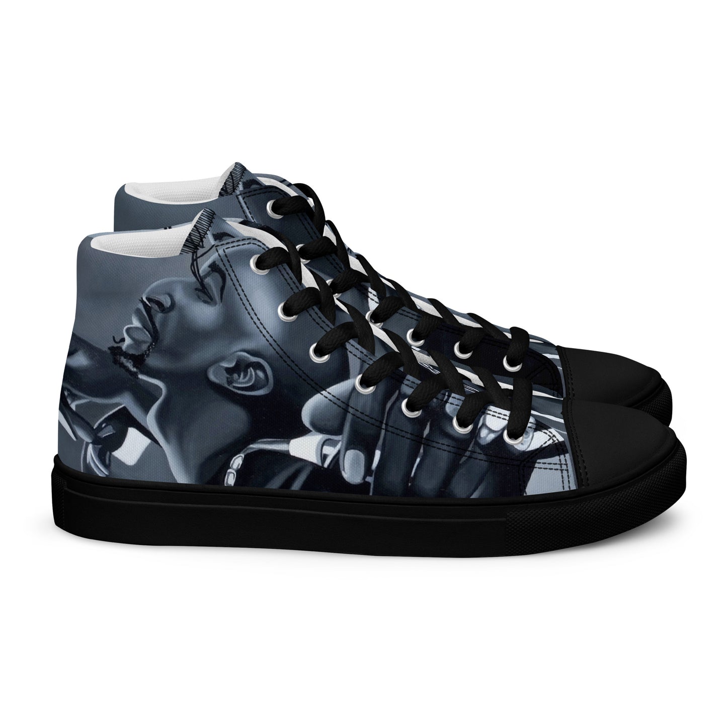 Microphone Fiend Men’s high top canvas shoes