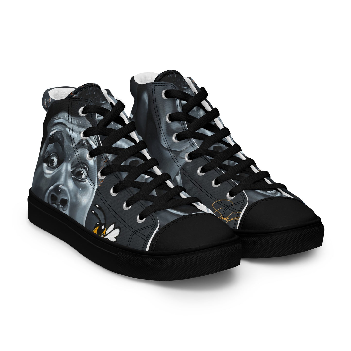 Sting Like A Bee high top canvas shoes