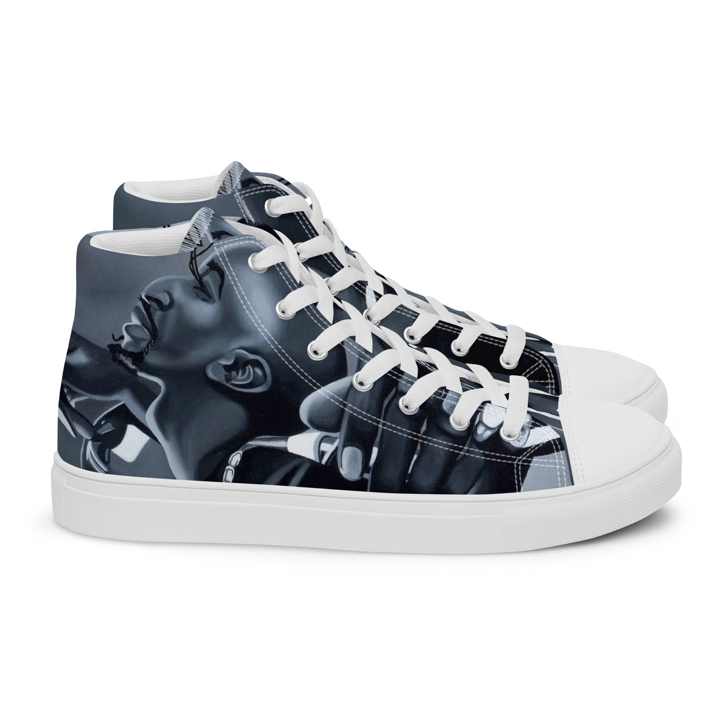 Microphone Fiend Men’s high top canvas shoes