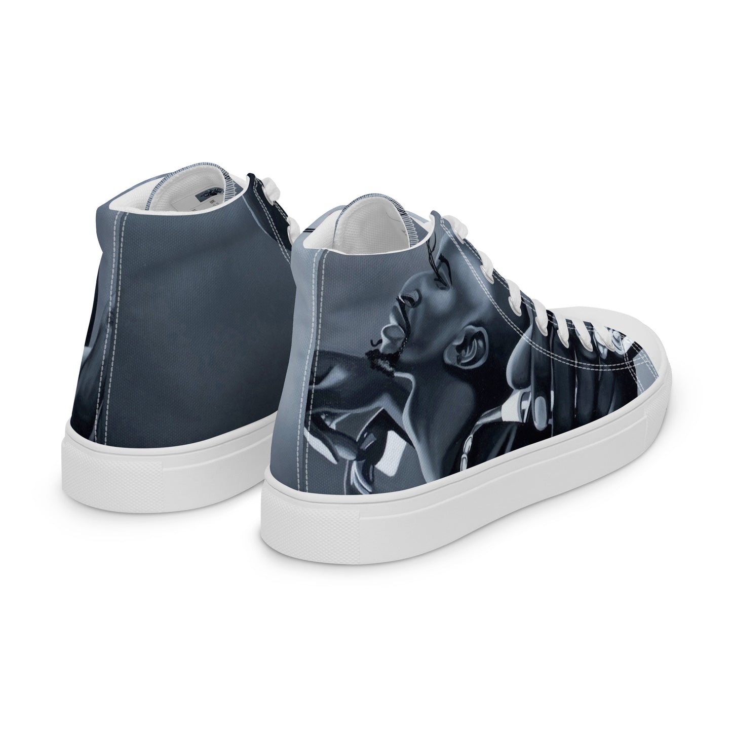 Microphone Fiend Men’s high top canvas shoes