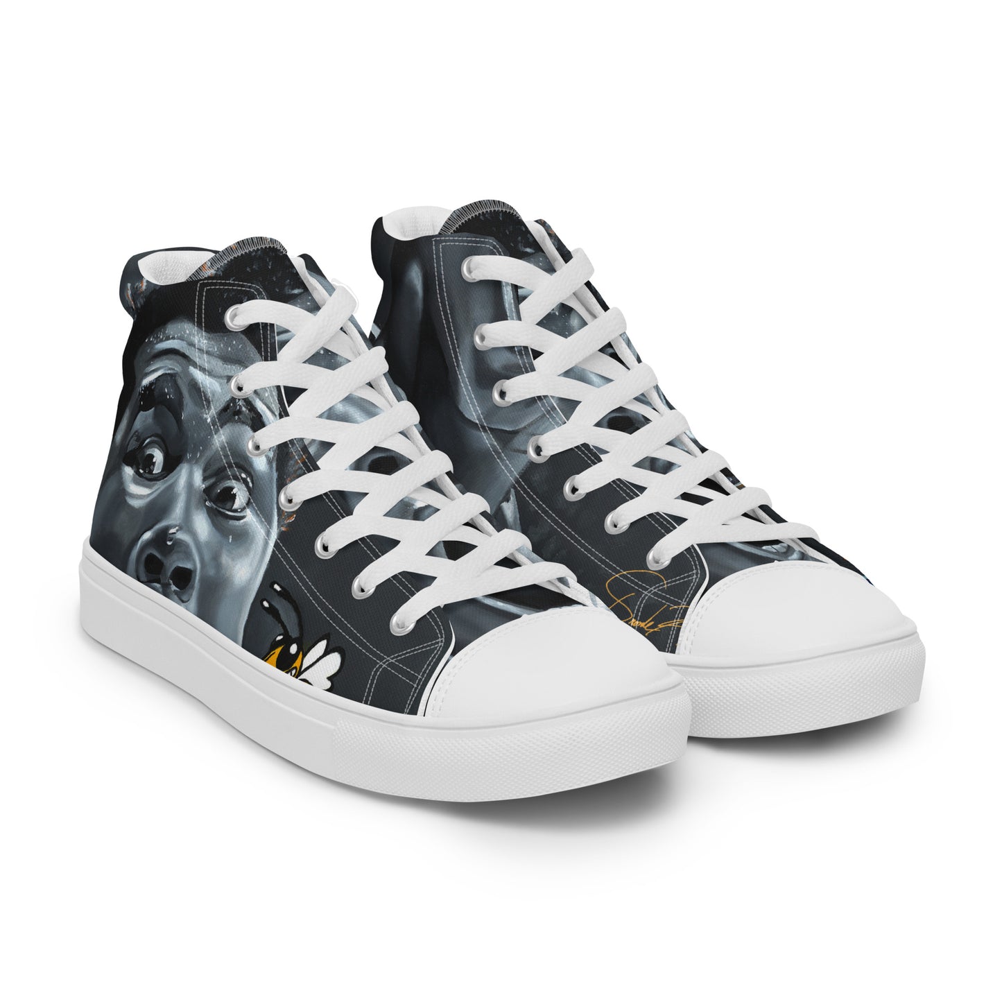 Sting Like A Bee high top canvas shoes